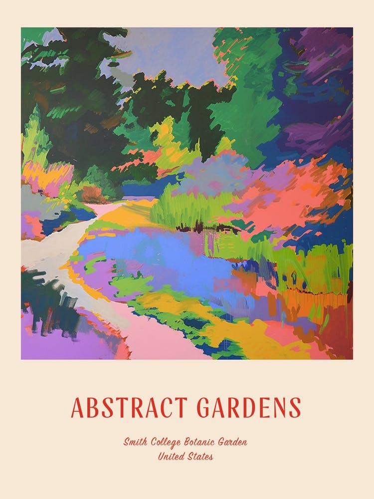 Colourful Gardens Smith College Botanic Garden Usa 4 Red Poster