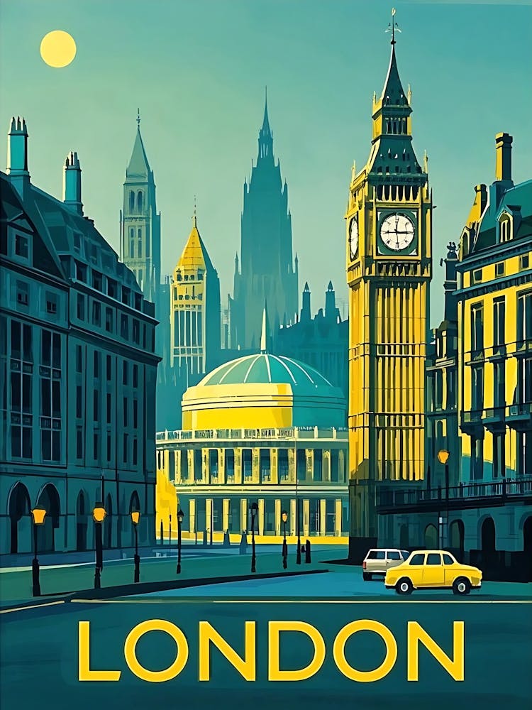 London Vintage Travel Poster 4