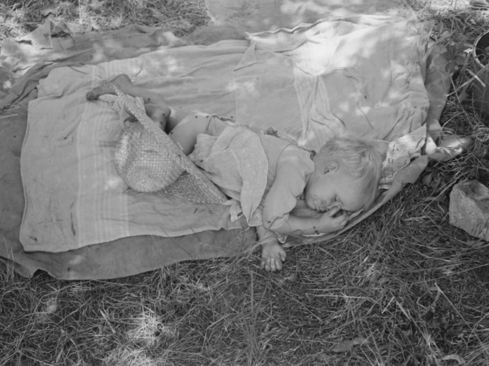 Baby Of Agricultural Family Camped By The Roadside Near Spiro, Sequoyah County, Oklahoma By Russell Lee 1