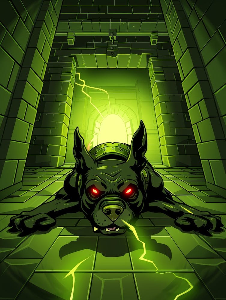 Black Dog In A Dark Room