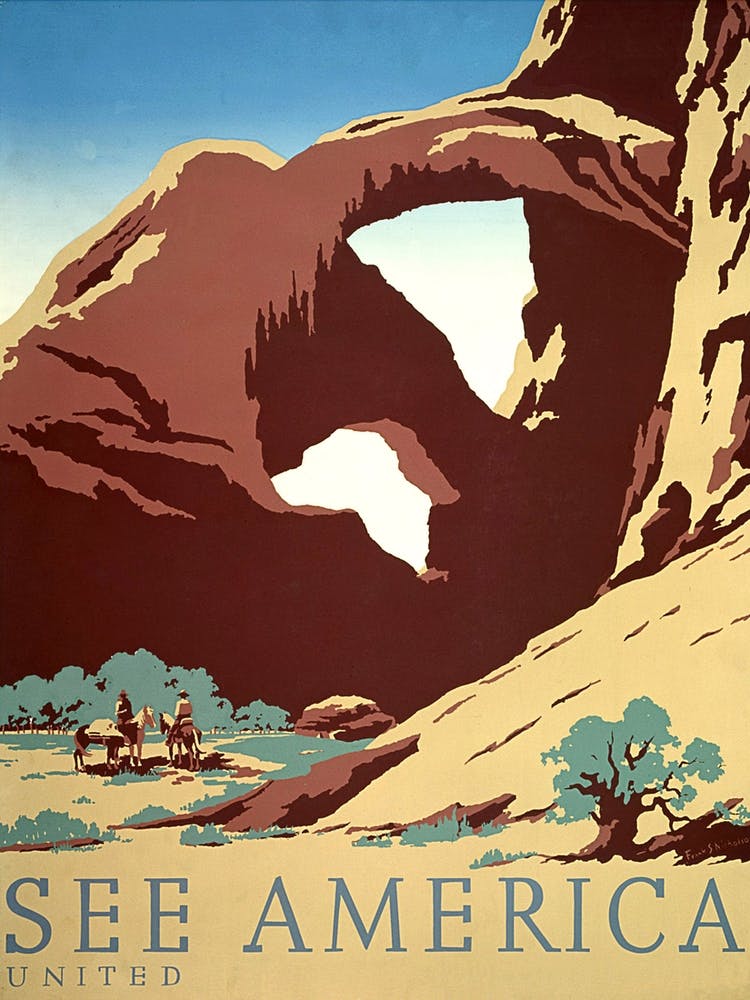 Felsformationen in Amerika, Vintage-Reiseposter
