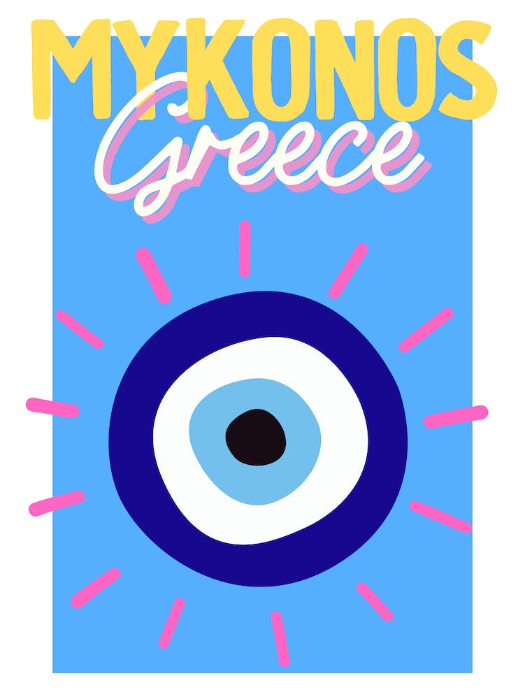 Travel Poster Mykonos (Blue) 1