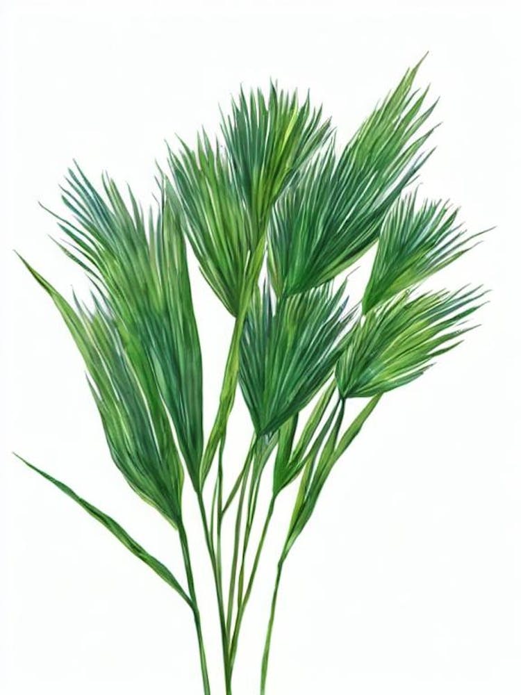 Papyrus Plant (Cyperus Papyrus) Watercolor
