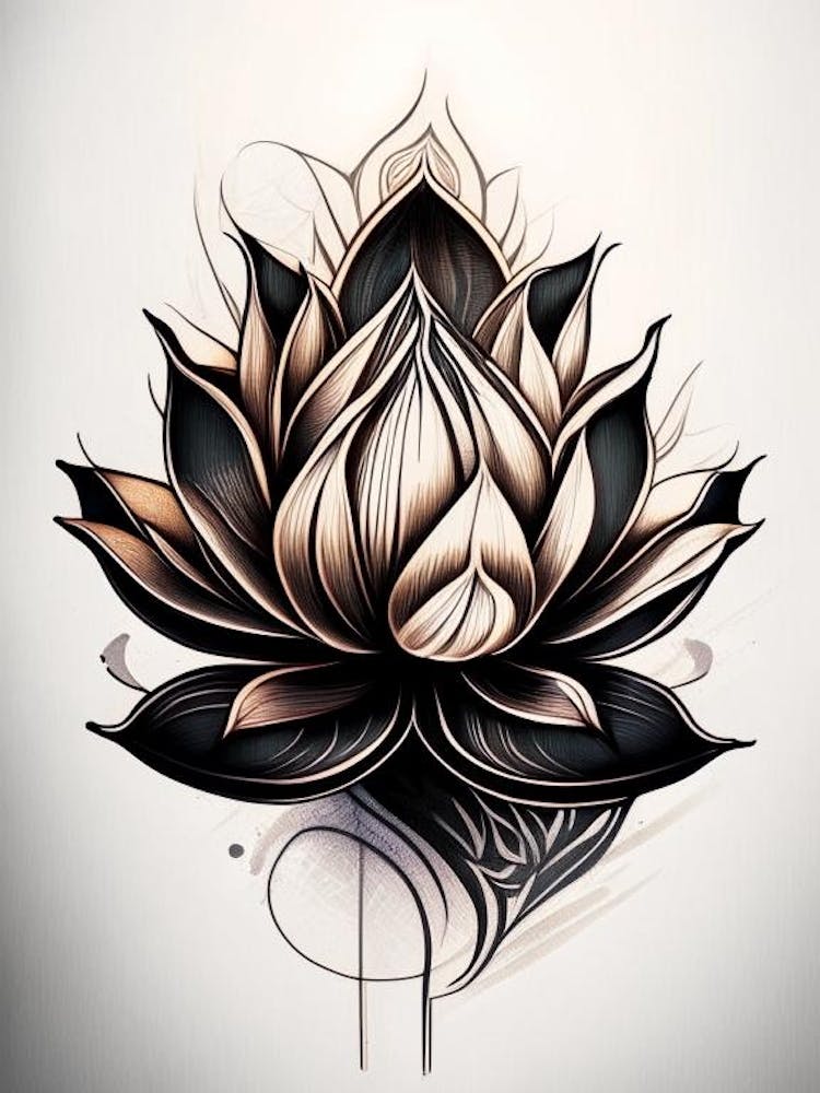 Lotus Flower, Buddhist Symbol Graffiti 2