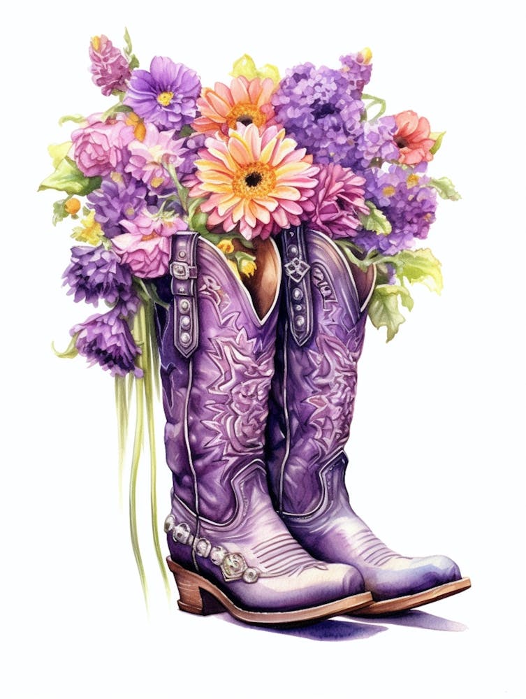 Cowgirl Boots Purple 