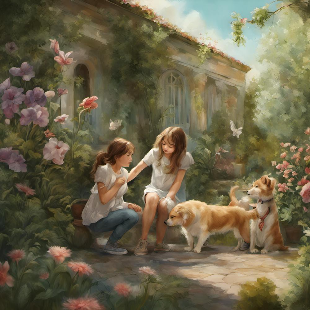 Two Girls And Dogs