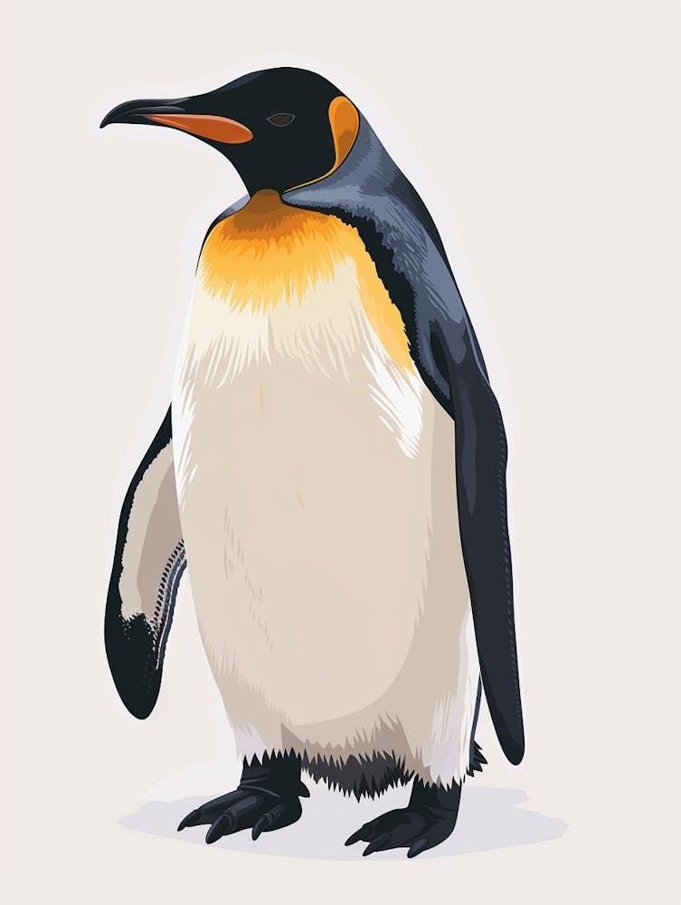 Emperor Penguin Grytviken Minimalist Illustration 1