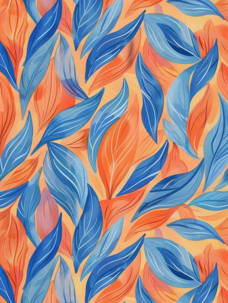 Blue And Orange Leaves 4