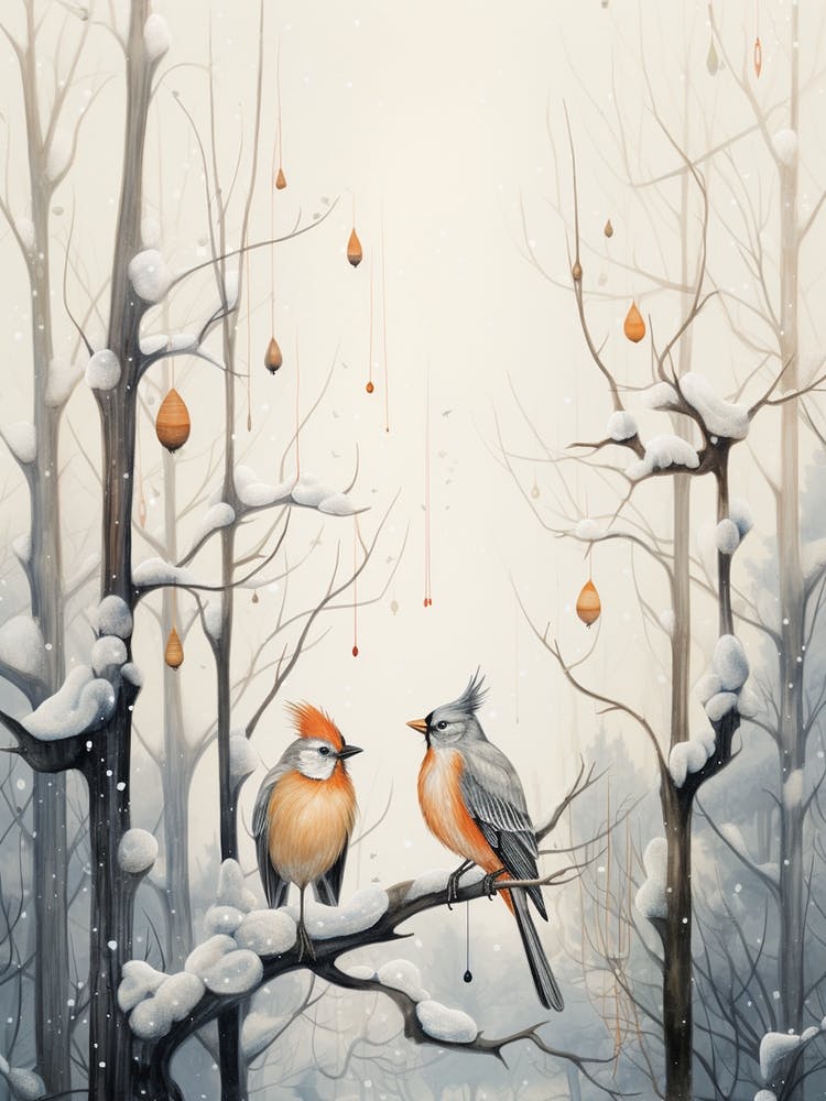 Birds In A Winter Landscape  3