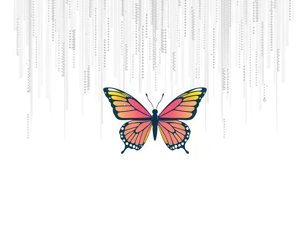 Butterfly On A White Background