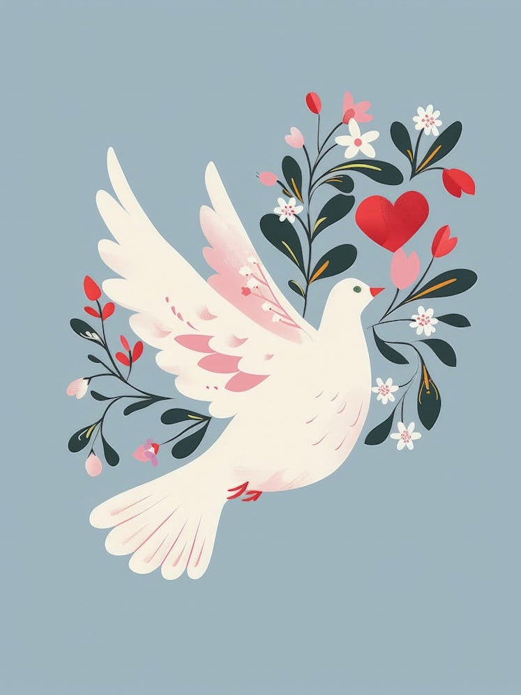 Dove With Flowers 3