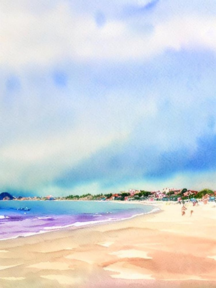 Nha Trang Beach, Vietnam Watercolour
