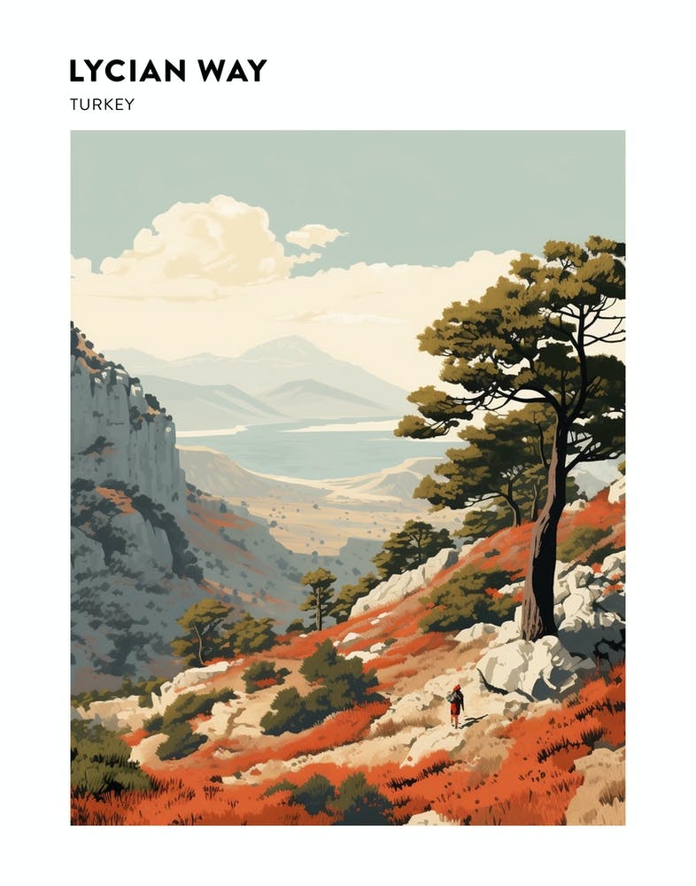 Lycian Way Turkey 1 Hiking Trail Landscape Poster