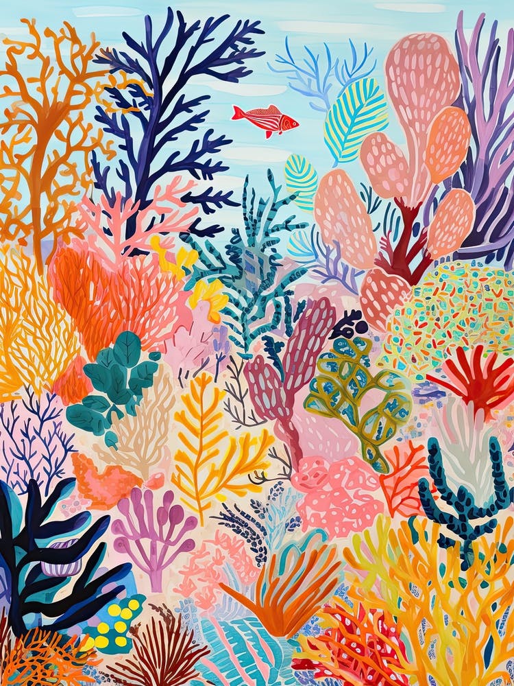 Coral Beach, Australia, Matisse And Rousseau Style 3