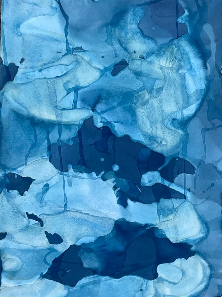 Blue seagreen Cyanotype Print