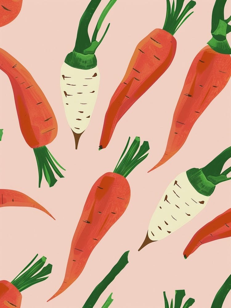 Root Vegetables Pattern Illustration 4 Art Print by Colourful Harvest – Fy!