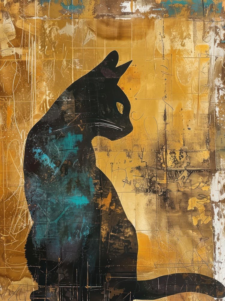 Cat Gold Effect Collage 2