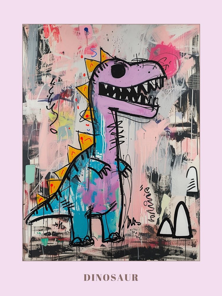 Abstract Dinosaur Graffiti Style Painting 1 Poster