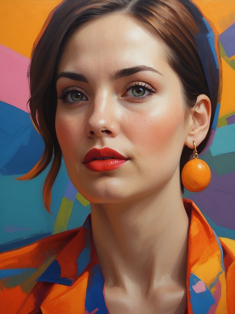 Woman In An Orange Shirt