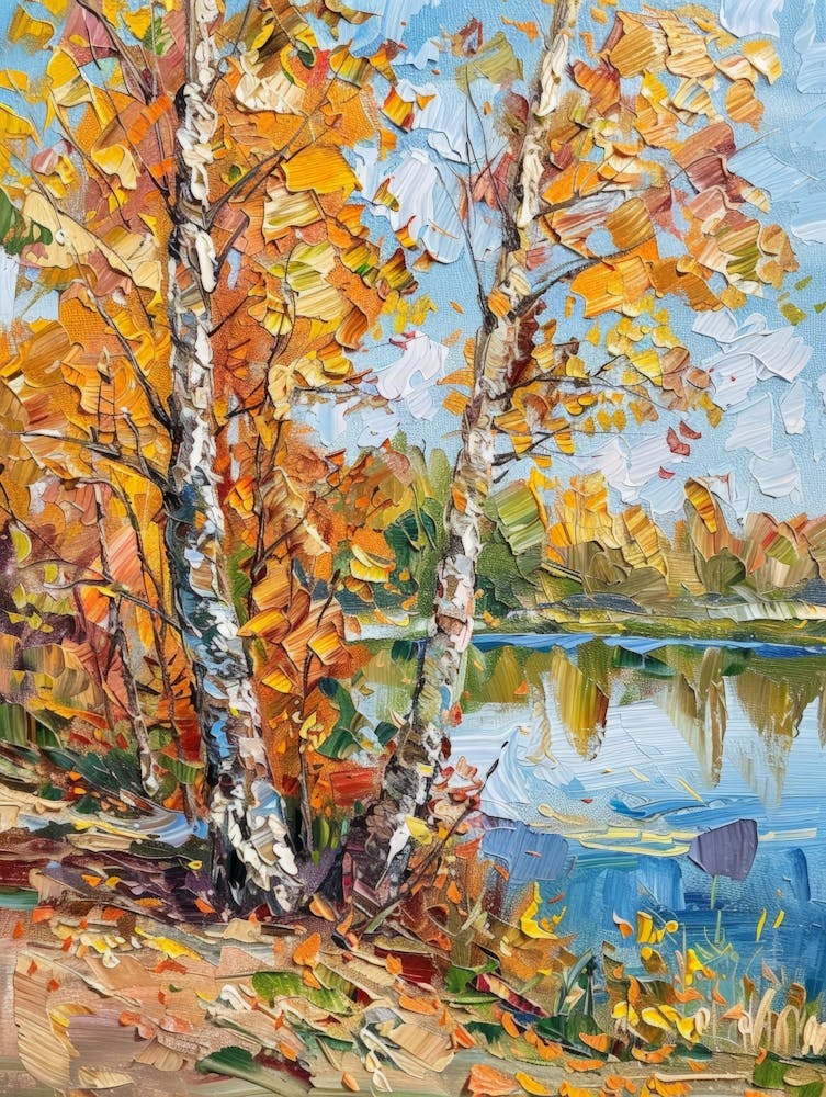 Bouleaux Au Bord de la Rivière 1