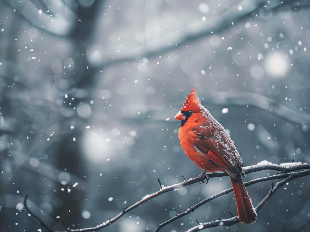 Cardinal In The Snow