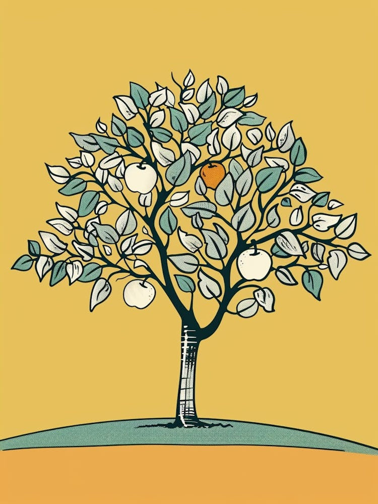 Apple Tree Minimalistic Drawing 2