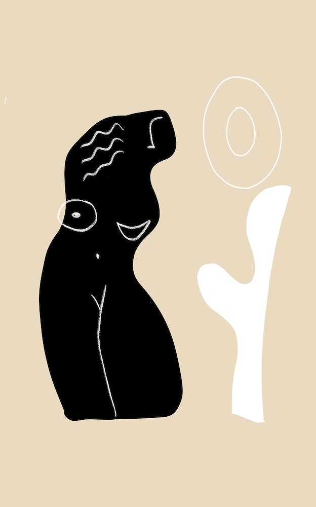 Flower Lady In Black