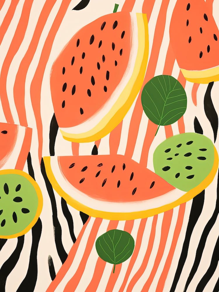 Cantaloupe Fruit Summer Illustration 3