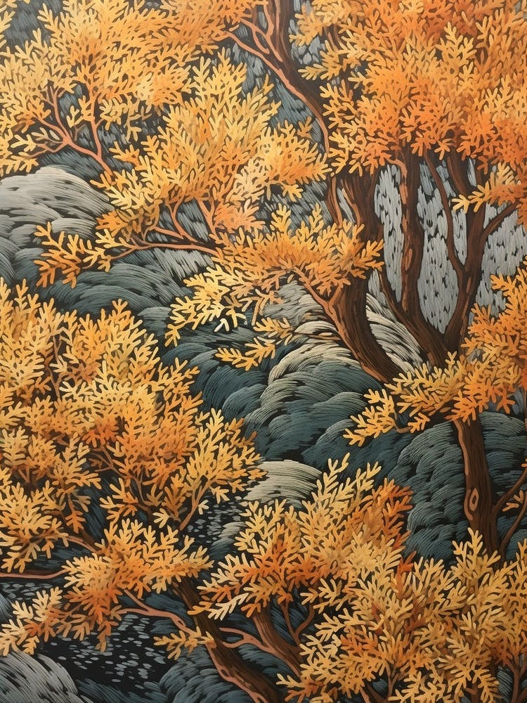 Black Willow 6 Vintage Autumn Tree Print 