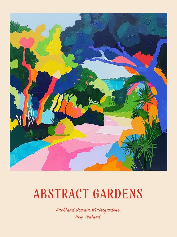 Colourful Gardens Auckland Domain Wintergardens 2 Red Poster
