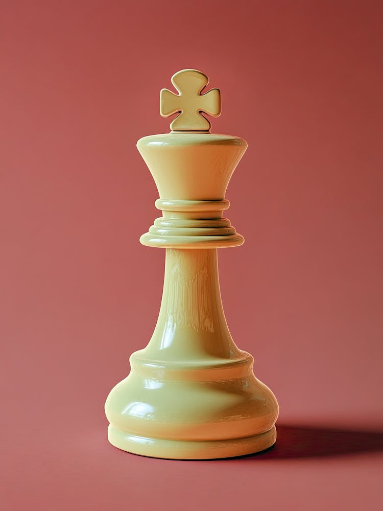 Chess Piece On Red Background