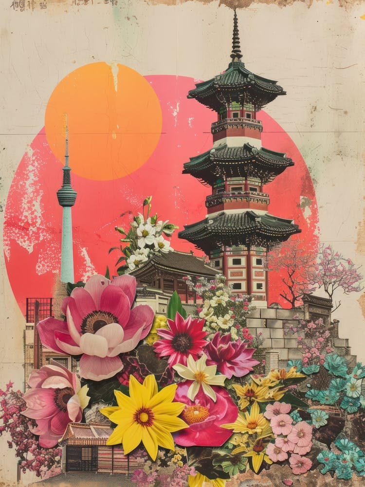 Seoul   Floral Retro Collage Style 2
