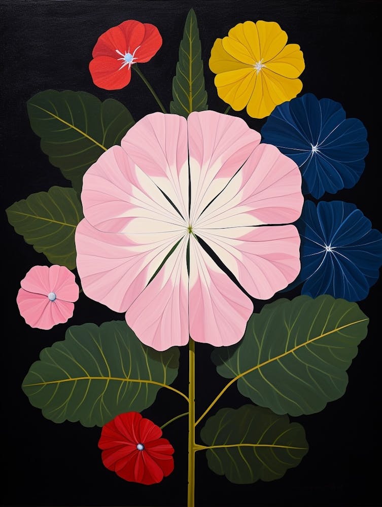 Phlox 3 Hilma Af Klint Inspired Flower Illustration