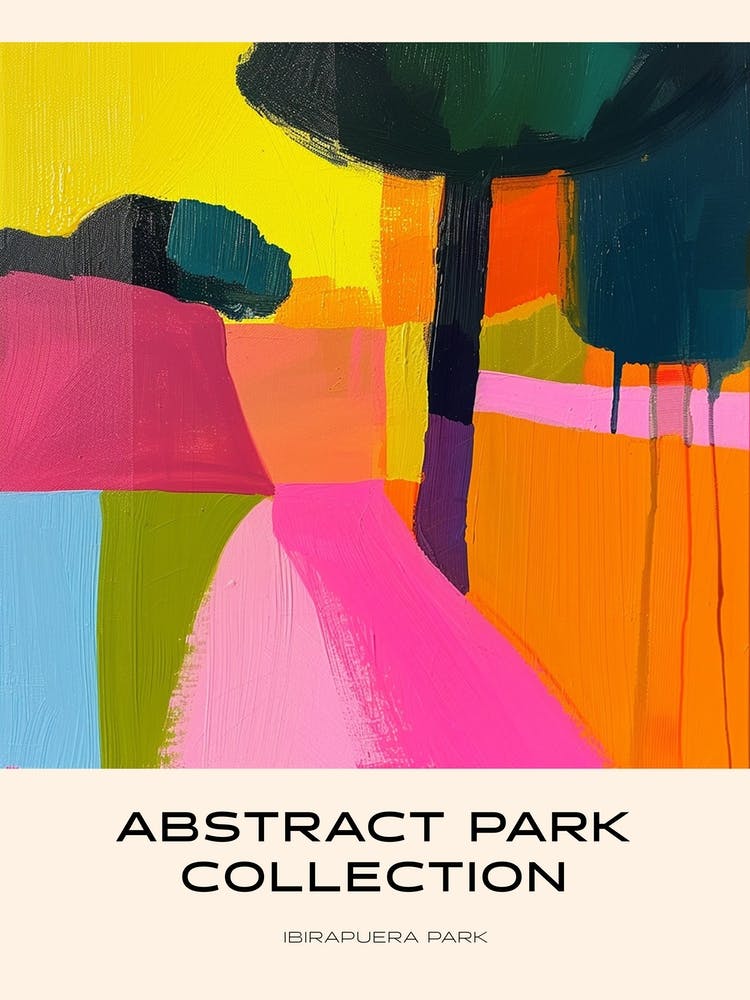 Abstract Park Collection Poster Ibirapuera Park Lisbon Portugal 3