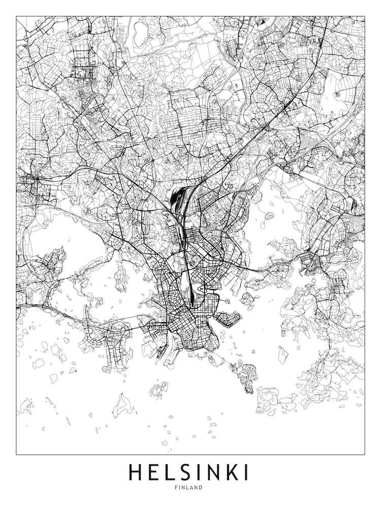 Helsinki White Map