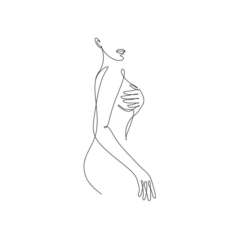 Line art nude woman