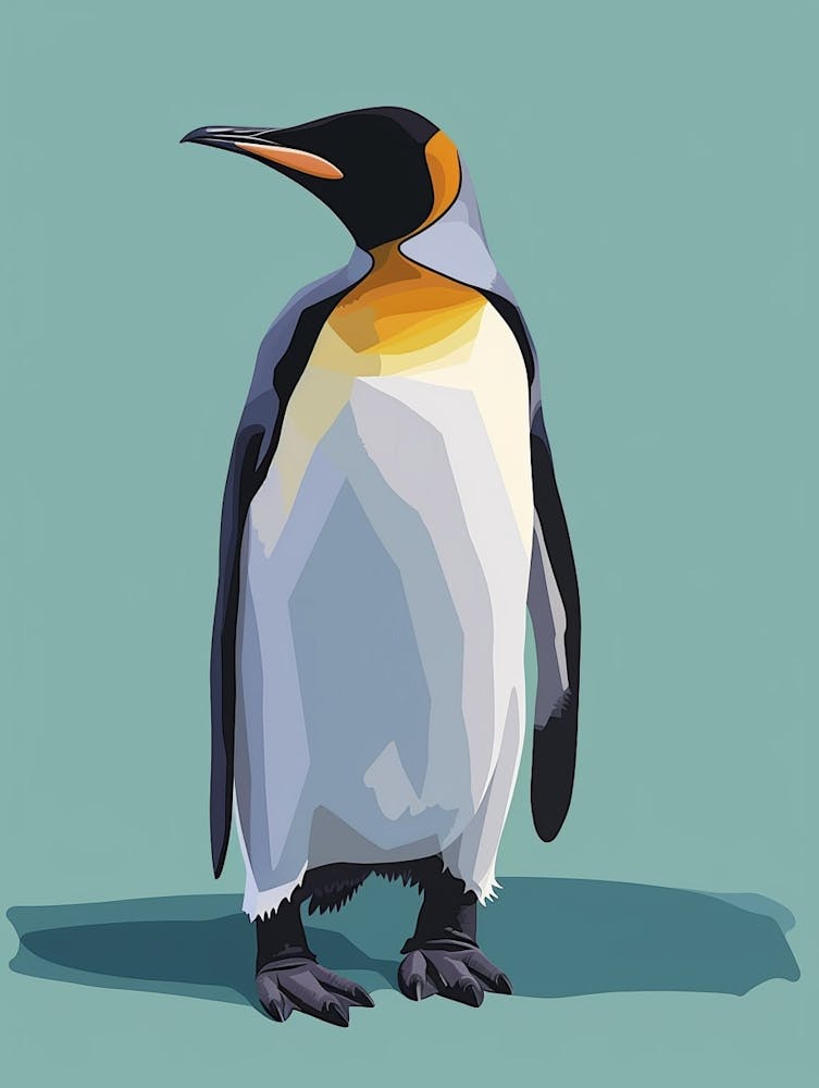 Königspinguin Dunedin Taiaroa Head Minimalistische Illustration 2