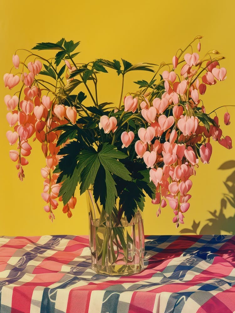 Bleeding Heart Flowers On A Table   Contemporary Illustration 2