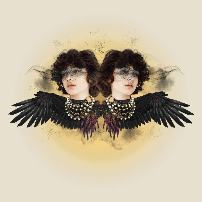 Abstract Bird Woman Square