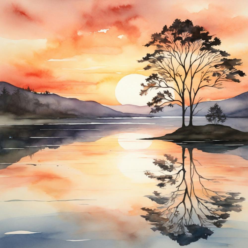 Sunset With Trees 1