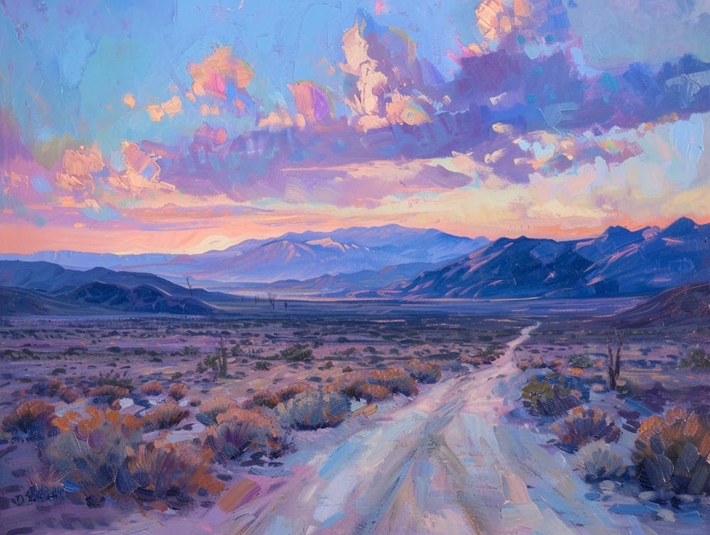 Western Sunset Landscapes Mojave Desert Nevada 3