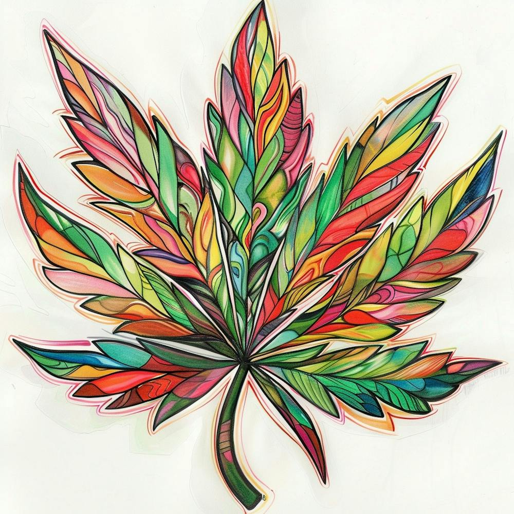 Marihuana Cannabis Hippie Design Blatt 1