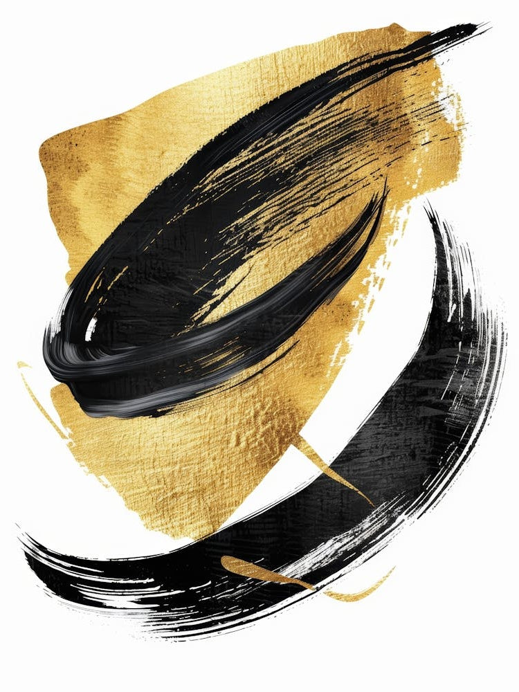 Gold Brush Stroke Canvas Print