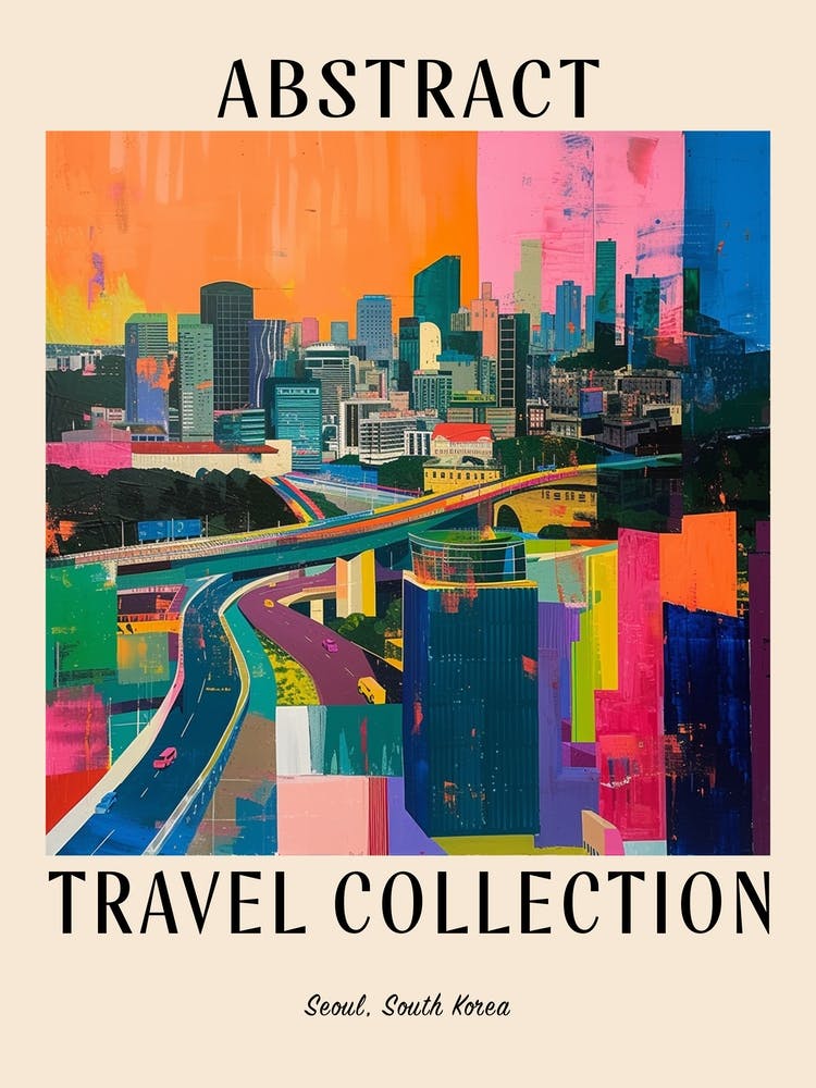 Abstract Travel Collection Poster Seoul South Korea 7