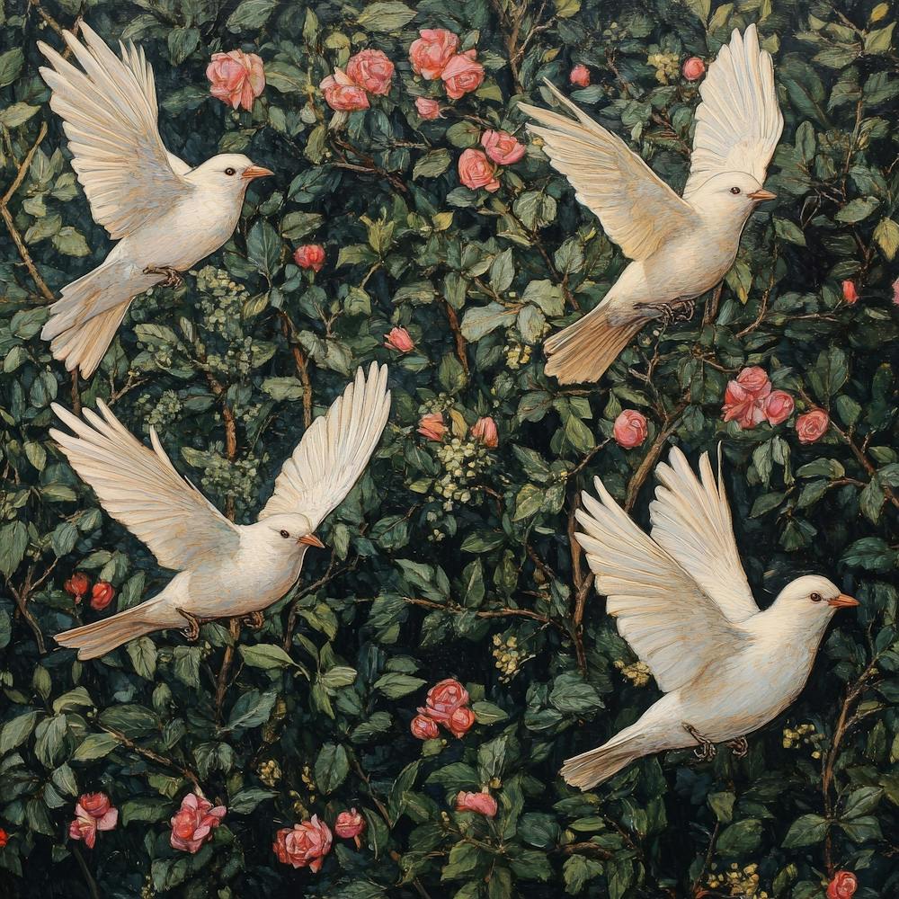 Doves In Flight Art