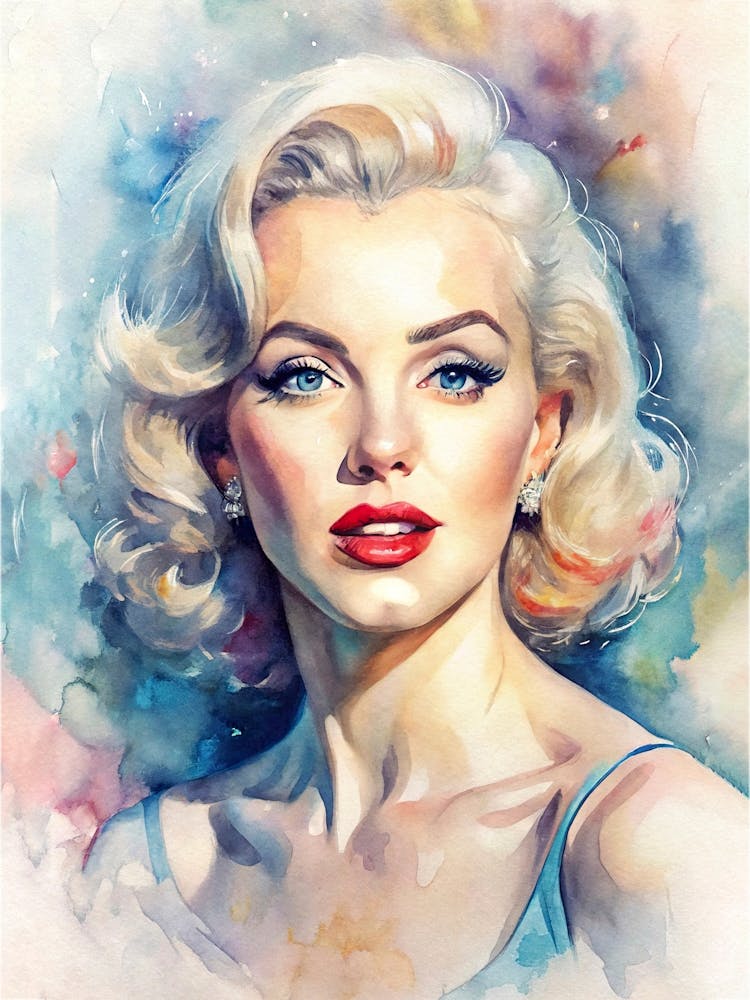 rilyn Monroe In Watercolor