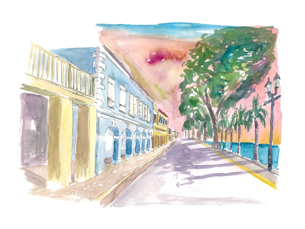 Frederiksted Us Virgin Islands Street Scene
