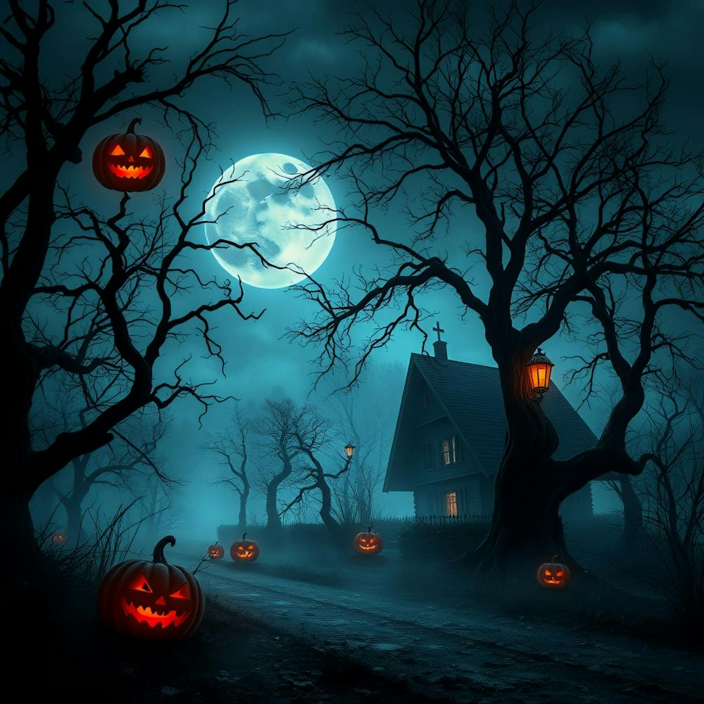 Halloween Pumpkins On The Road