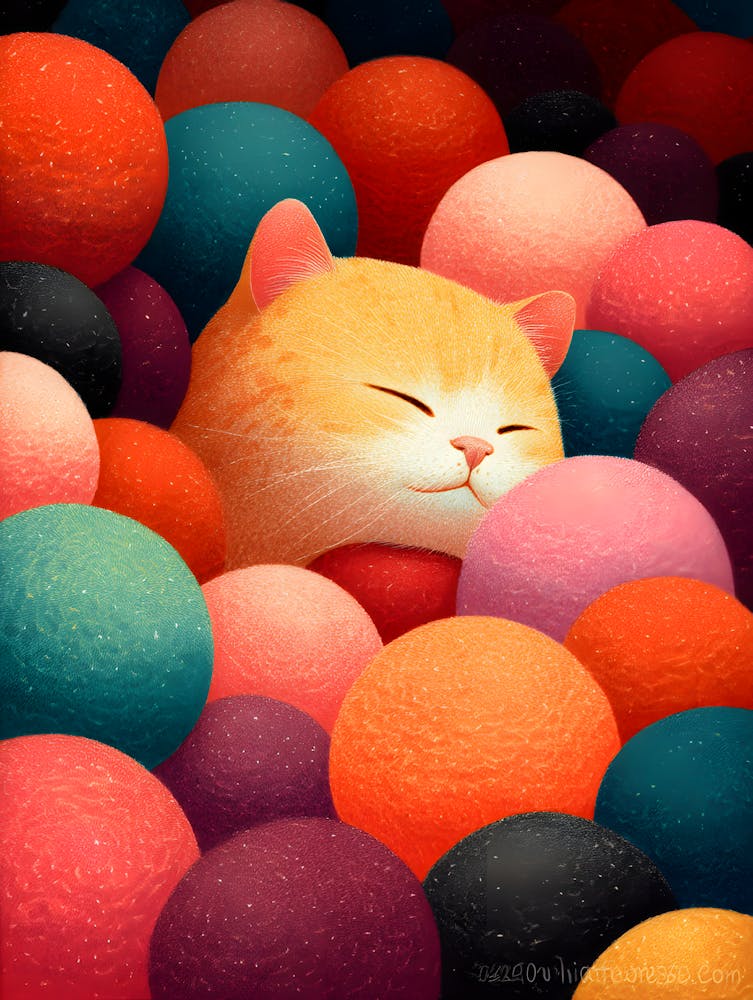 Cute Cat In The Spheres 2