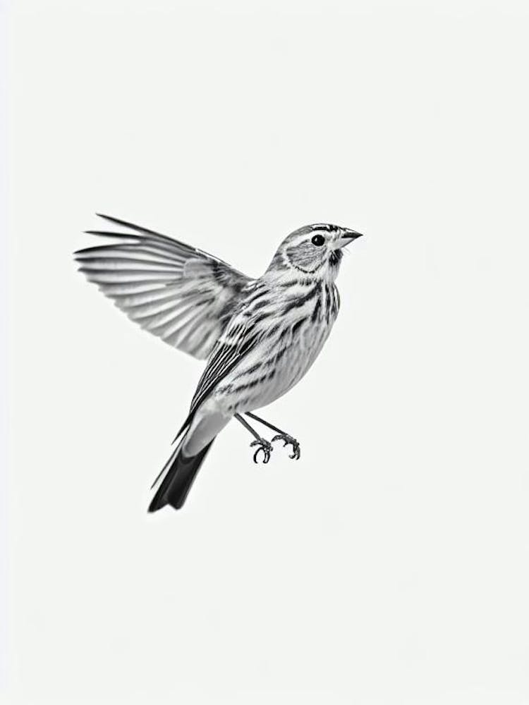 Yellowhammer B&W Pencil Drawing 2 Bird